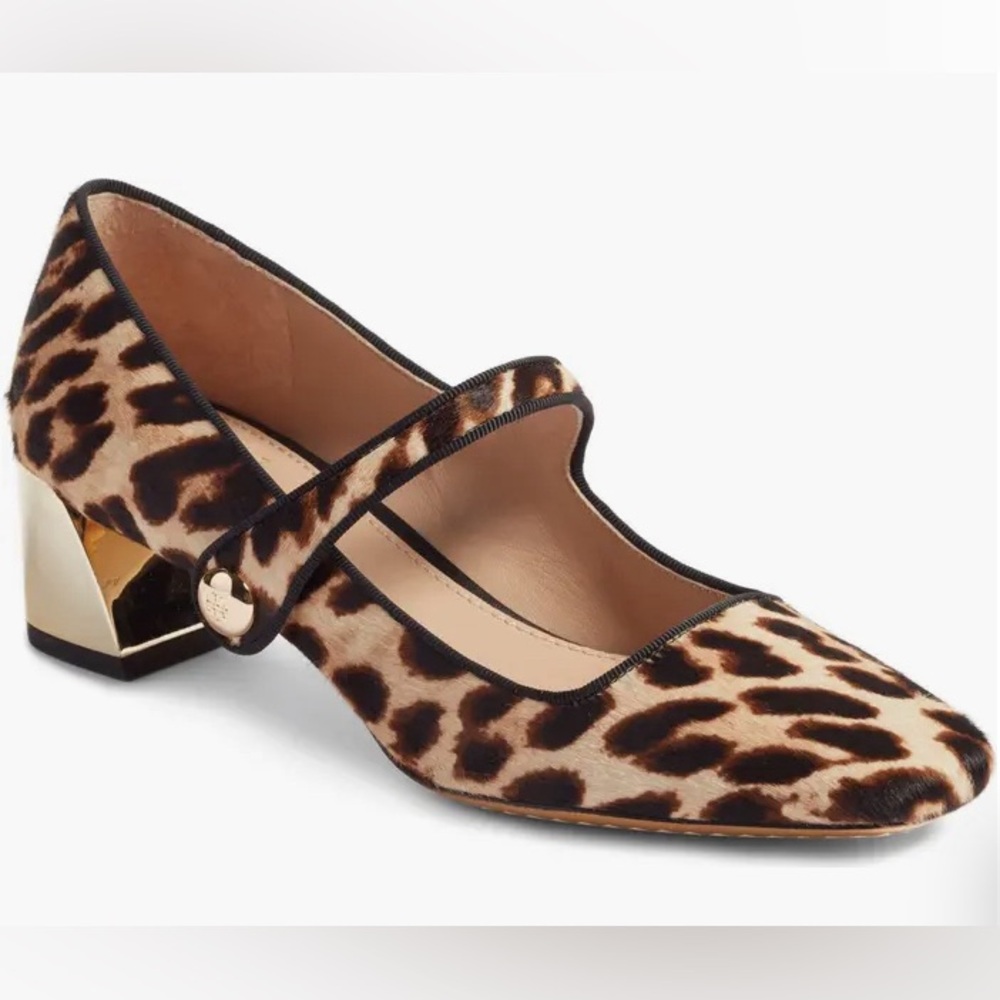 Tory Burch Marisa Mary Jane Pump Leopard Calf Hair 9.5 NWOB